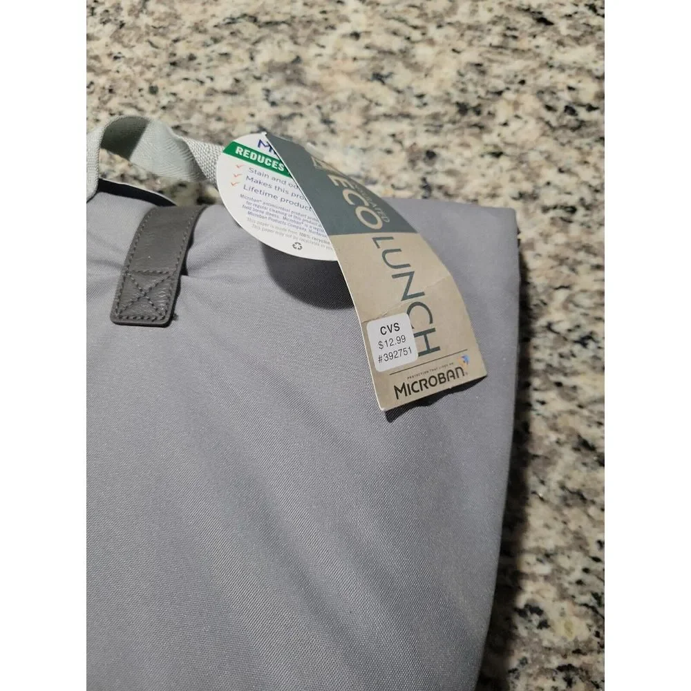 ARCTIC ZONE‎ INSULATED MICROBAN ECO LUNCH TOTE WITH SNAP LOCK & HANDLE - GRAY